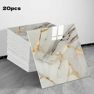 20pcs Marble Wall Tiles Stickers, 11.8"x11.8" Waterproof PVC Shower Wall Panels, Suitable for Kitchen, Bathroom, Bedroom