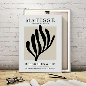 Wooden Framed Canvas Painting, 1 Count Matisse Abstract Art Poster, Modern Art, Fashion Decoration, Living Room Bedroom Decoration, Office Mural, Kitchen, Ideal Gift, Ornaments