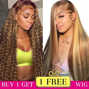 [Combo sale 26"&26" ]1 buy 1 get 2 wig ANMYTH 5x5 P4/27 Deep wave glueless wigs human hair pre plucked pre cut HD Transparent Lace Frontal Human Hair Wigs 180% Density