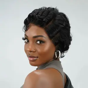 Human Hair Wigs Short Brazilian Wig for Lace Remy Human Hair 150% Density Cheap Perruque for Black Women Summer wig #shortcut