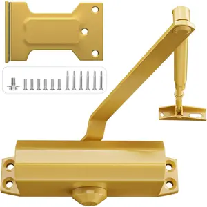 Door Closers Commercial, Hydraulic Door Closer with Hold Open, Heavy Duty Door Closer for , Automatic Door Slower Closer No Slam, Self Closing Door for Ensure Smooth and Secure, Small, Dullgolden