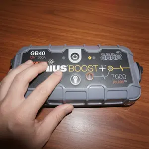 GB40 1000A Portable 12V Car Jump Starter, Booster Pack for Gas Engines up to 6.0L and Diesel Engines up to 3.0L