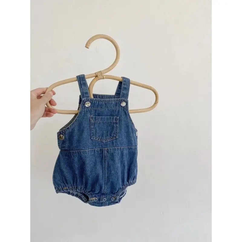 Unisex Baby Denim Bib Overalls Onesie - Fitted, Basic, Casual, Button-Closure, All-Season, Comfortable, Durable Toddler Jumpsuit for 0-2 Years Old, Yes