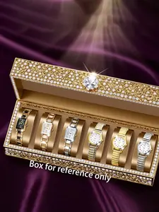 Women's Quartz Watch Set, Luxury Sparkle Style, High End Watch, Unique Dial & Strap Designs, Suitable for Various, Perfect Gift for Women