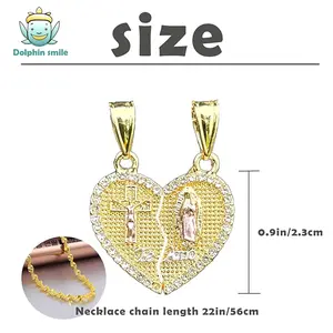 Te Amo Necklace Mini, Love of Virgen Mary Necklace, Love of San Judas Necklace