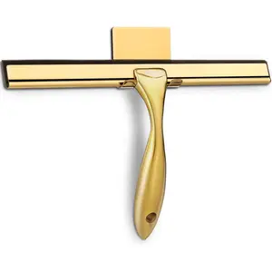Quality Family All-Purpose Shower Squeegee for Shower Doors, Bathroom, Window and Car Glass - Brass, Stainless Steel