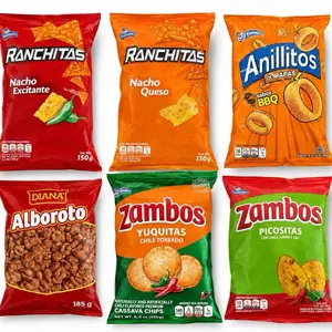 Honduran Churro Mix Variety Pack (140g) - Ranchitas Picante, Ranchitas Queso, Anillitos, Alboroto, Yuquita Zambo, Zambo Picositas Crispy Snacks