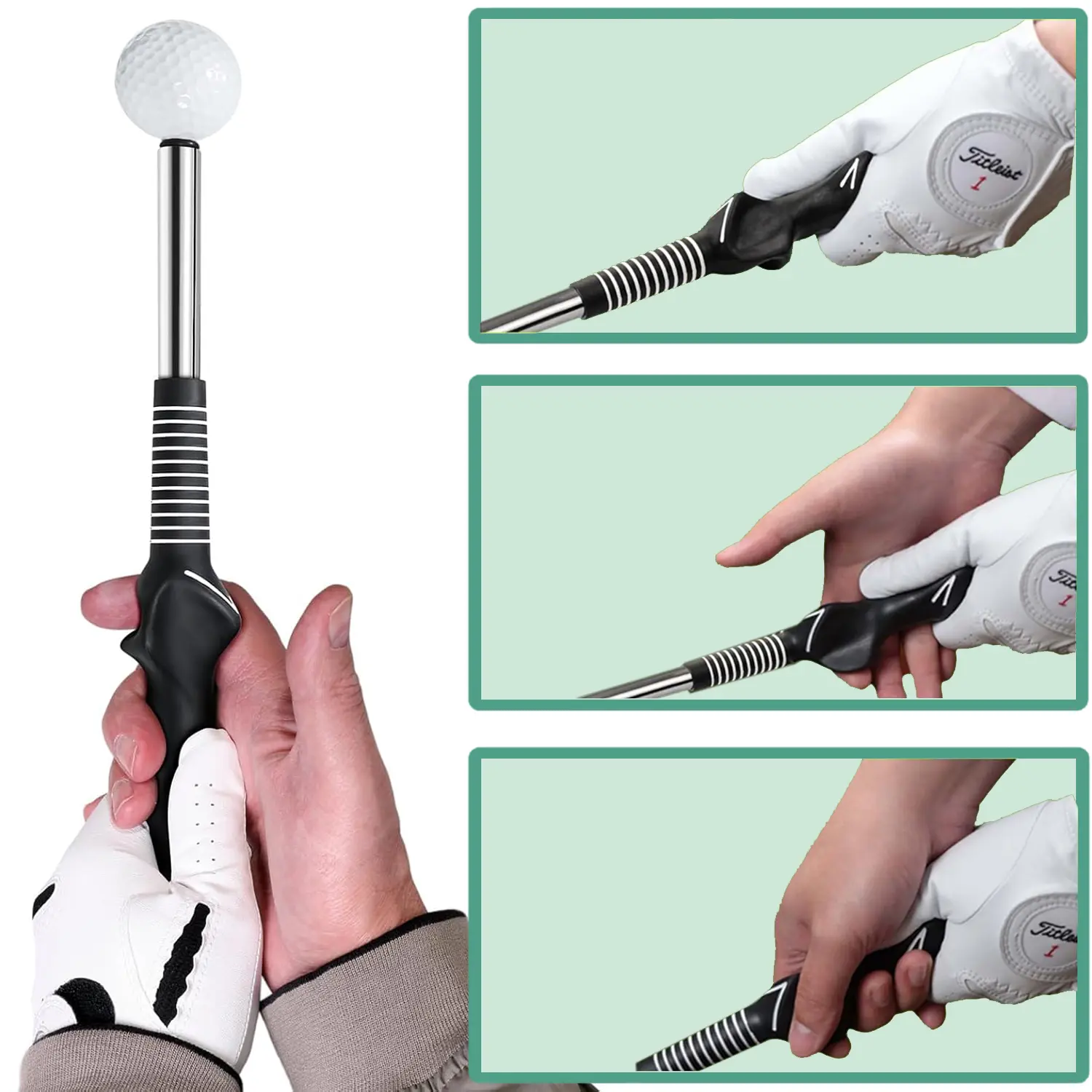 Retractable Golf Swing Trainer, Golf Flexible Telescopic Sound Club, Golf Training Aids & Warmup Practice, Golf Grip Trainer and Swing Trainer.