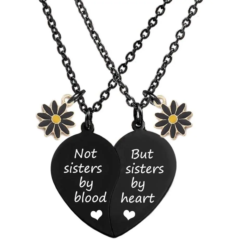 BFF Necklace for 2-Split Heart Necklace Not Sisters by  Pendant  Friend Friendship Necklace Set of 2 Valentines Day Gifts for Her