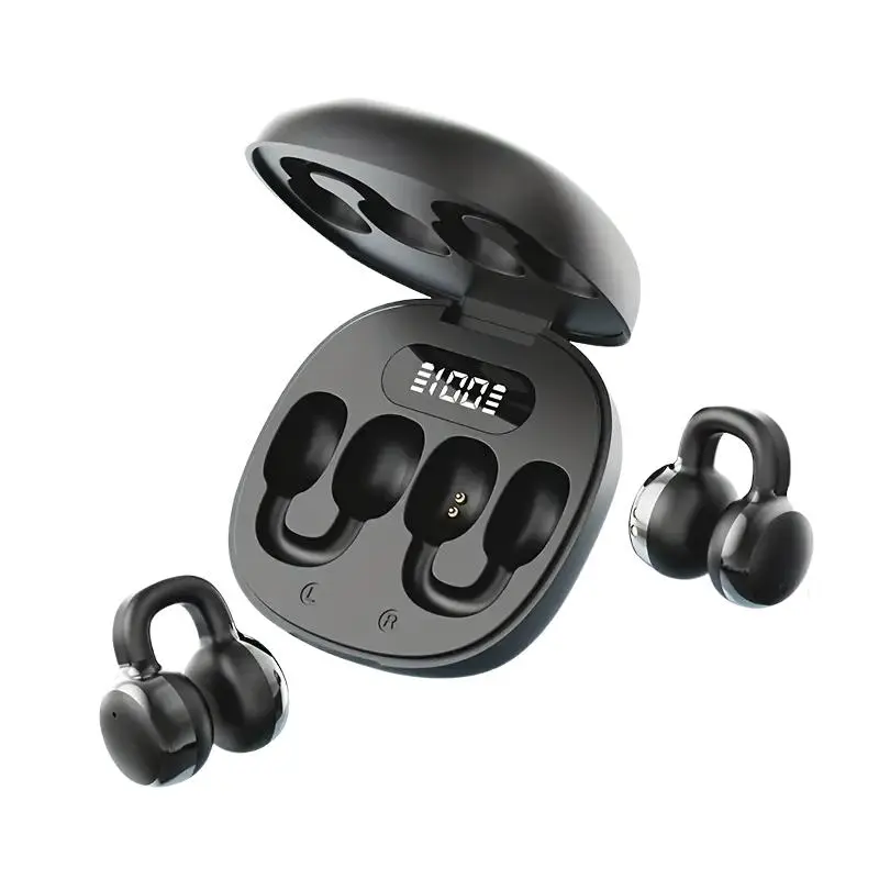 Wireless Headphones, Clip-On Design, Comfortable Durable Rechargeable Battery, Large Capacity, LED Display, Running Sports Over-Ear Headset, Bluetooth, Connection
