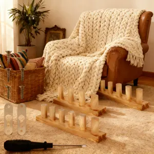 All-Wood Hand-Weaving Loom 46-Inch Blanket Loom for DIY Crafts and Home Decor Projects