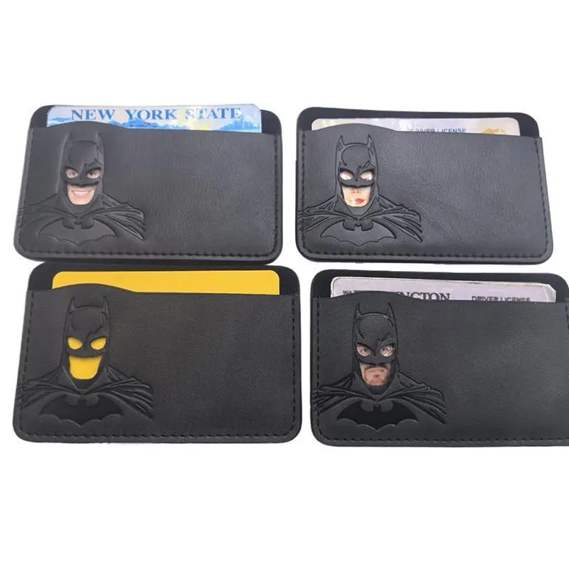 1pc Leather Bat ID Cards Holder Case - Personalized SuperHero Mask Design - Mobile Accessory for Gifting