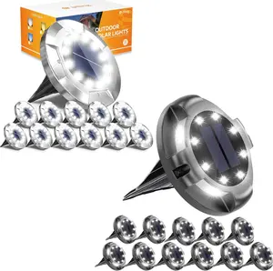 Biling,Solar Lights Outdoor , Bright Longevity Solar Ground Lights, Waterproof Flat Solar Pathway Lights Landscape Lighting for Garden Yard Walkway