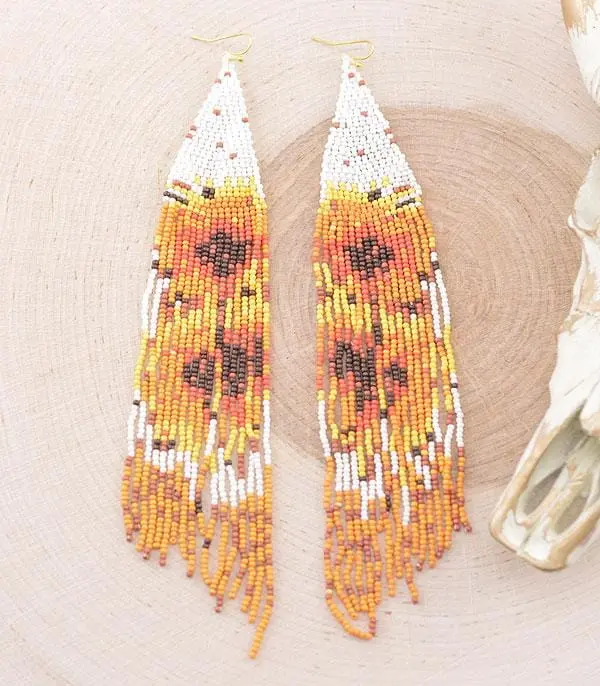 Southwest beaded sunflower EARRINGS