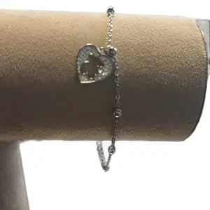 Plata ley 925 pulsera con piedras incrustadas hermosa
