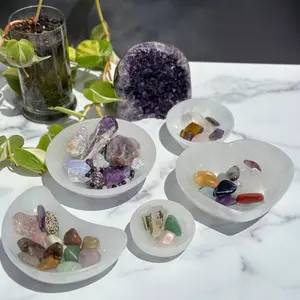 Selenite Bowls (10+ Options!) - Round, Heart, Moon Bowls - Crystal Charging Bowl - Selenite Cleansing Bowl - Selenite Bowl for Crystals