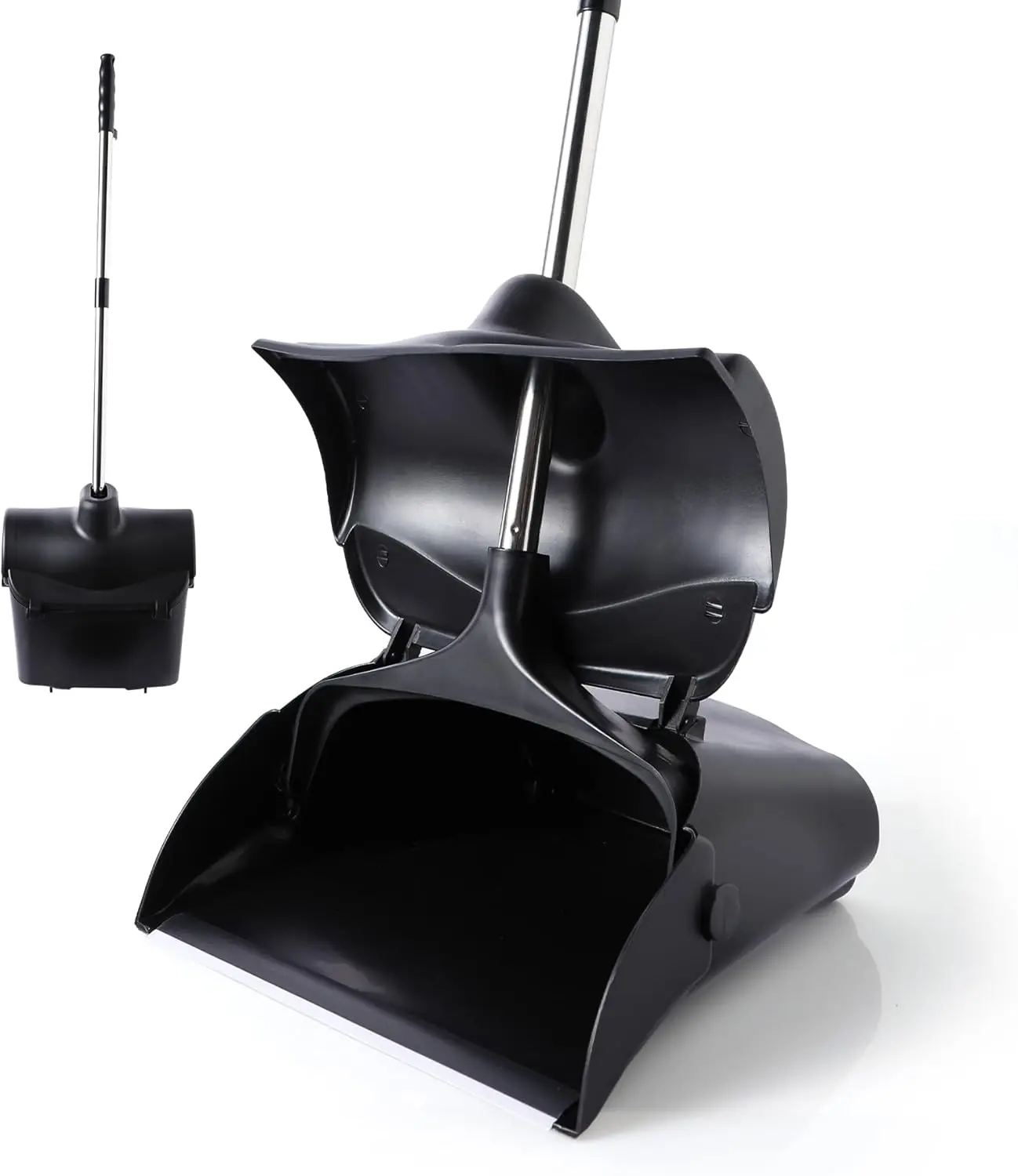 Commercial Dustpan with Wheels and Windproof Cover Indoor&Outdoor Commercial Dustpan for Courtyard Garage Kitchen Office Mall Lobby Sweep Dust Fallen Leaves  Floor Rubbish