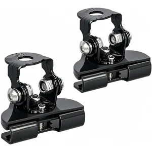 LED Light Bar Mounting Brackets for Engine Hood, 2pcs Universal Hood Mounts, Hood Clamp Lights Mounts with Anti-Scratch Rubber, No-Drill Installation (Black)