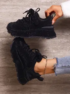 Glam Party Sneakers | Full Rhinestone Embellishment | Perfect for Raves & Night Out! #RaveFashion #PartyShoes