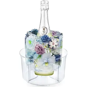 Ice Molds, Ice Bucket, Ice Mold Wine Bottle Chiller - DIY Decorative Chiller for Parties, Weddings, and Celebrations, Made of Reusable Tritan Copolyester Plastic Transparent Utensils Home Bar Accessories