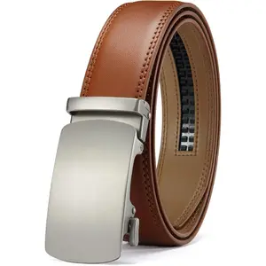 Belt Men - Mens Ratchet Belt Leather 1 3/8" for Dress Pant - Micro Adjustable Belt Fit Everywhere