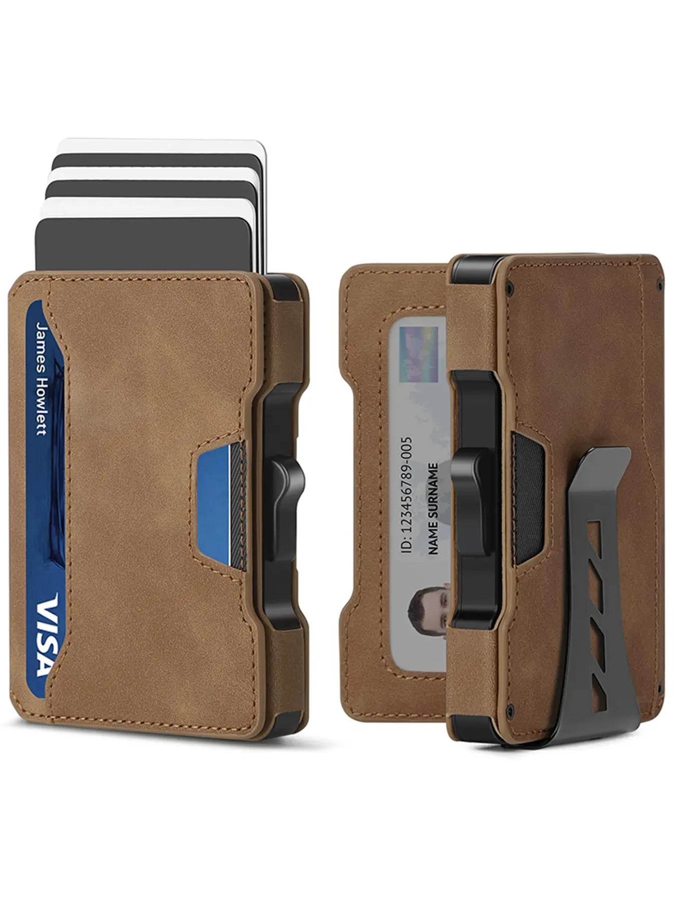 Men's Leather Wallet with RFID Blocking, Multi-Card Slots, Secure Card Storage, Credit Card Holder, PU Card Holder, Metal Card Holder, Trifold Card Holder, All-Season Use, Secure and Durable Design