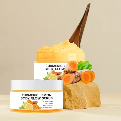 Turmeric Lemon Citrus Body Scrub - Alcohol-Free Gentle Daily Cleanser for Bath & Daily Care, Soothing Vitamin C Formula, Moisturizing for Hands & Feet, All Genders Body Glow & Smooth Skin Support