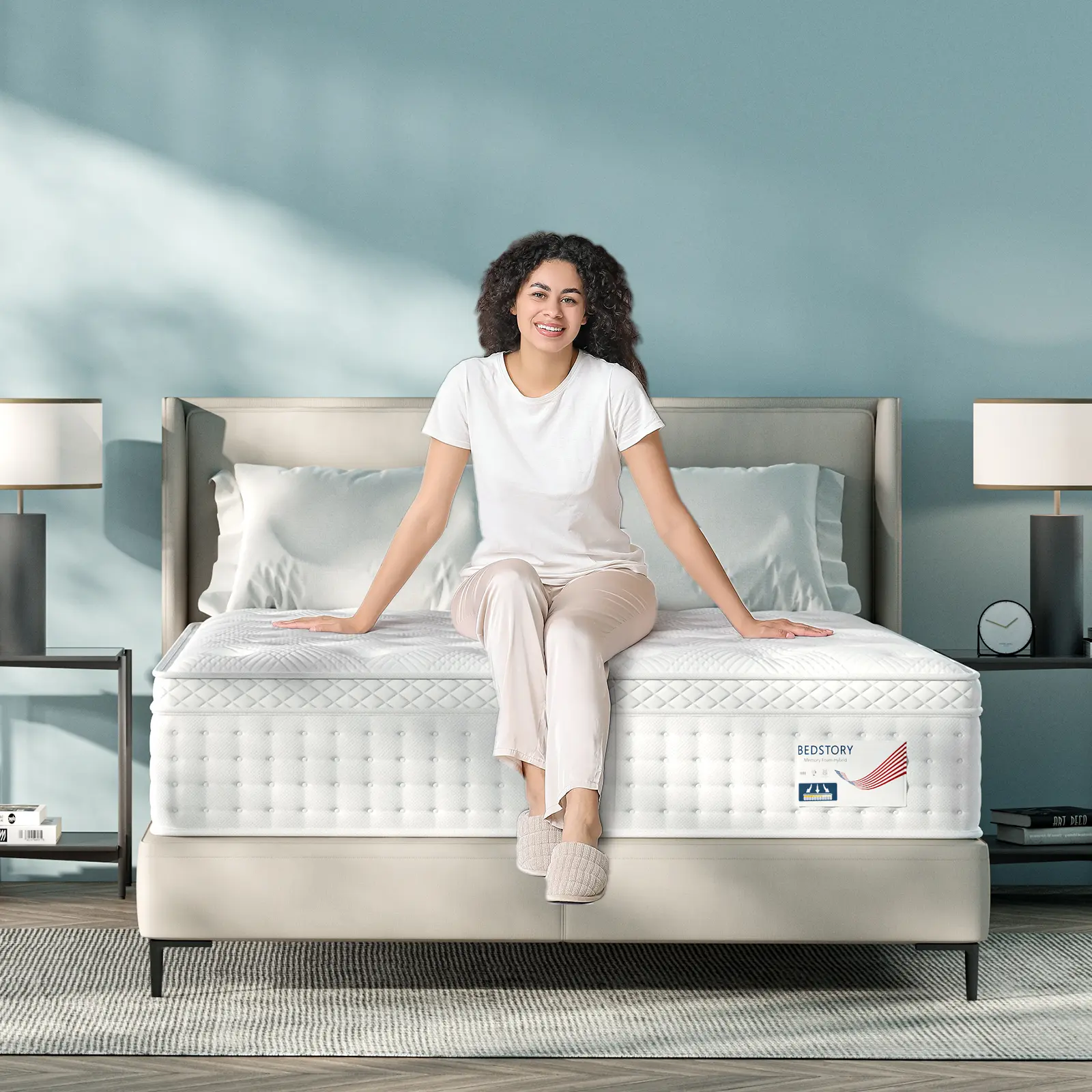 BedStory 12/14'' T/F/Q/K Memory Foam Mattress, Medium Firm, Extra Lumbar Support, Pocket Spring Bed Mattress box mattress