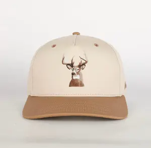 Versa Whitetail Deer Design Embroidered Hat with Adjustable Belt Loop Closure Structured One Size Fits Most Trophy Hat