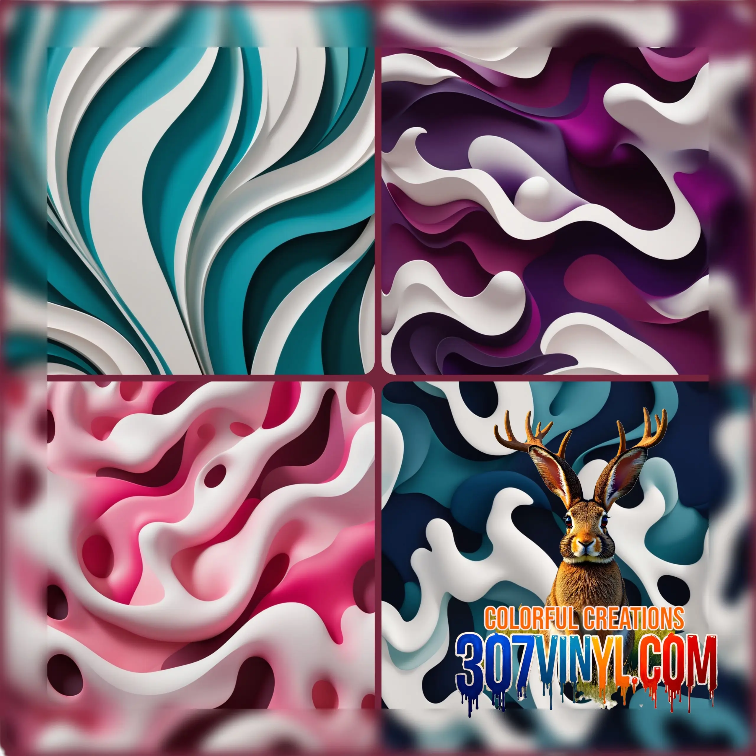 Fluid Abstract 4 Pack Pattern Vinyl
