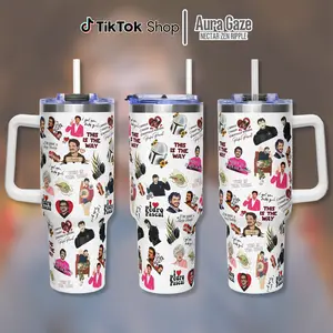 Pedro Pascal Tumbler 40oz – Pedro Pascal Coffee Cup, Celebrity Crush Gift, Gift For Fan, 40oz Tumbler With Handle