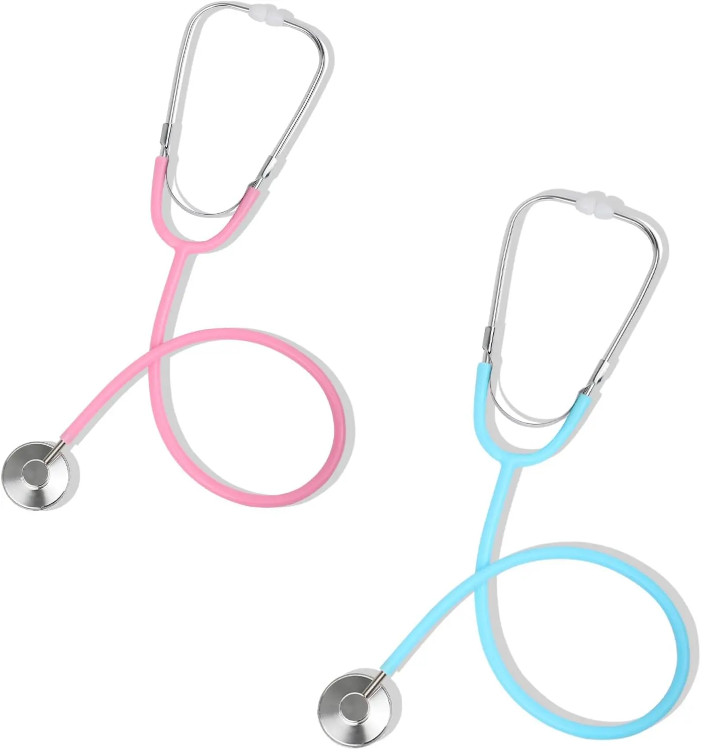 Kids 2-Pack Realistic Working Stethoscope Toys, Child-Safe Durable Pretend Play Doctor Set, Learning Materials with Heartbeat Sound for Toddlers 3-5, Blue & Pink Gift for Birthdays & Holidays, Promotes Authentic Doctor Experience & Cooperative Play
