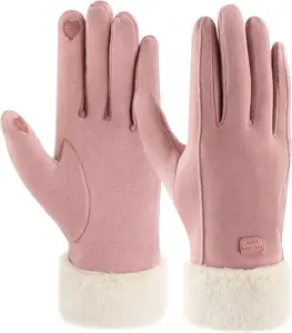 Women's Winter Gloves Fashionable Cute Touchscreen Warm Knitted Outdoor Casual Full Finger Soft Gloves