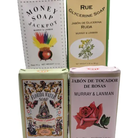 Cleansing Body Care Soaps - Florida Water, Money, Rose, Rue Scented, Flower-Infused Plant-Based Aroma for Soothing Bath & Shower