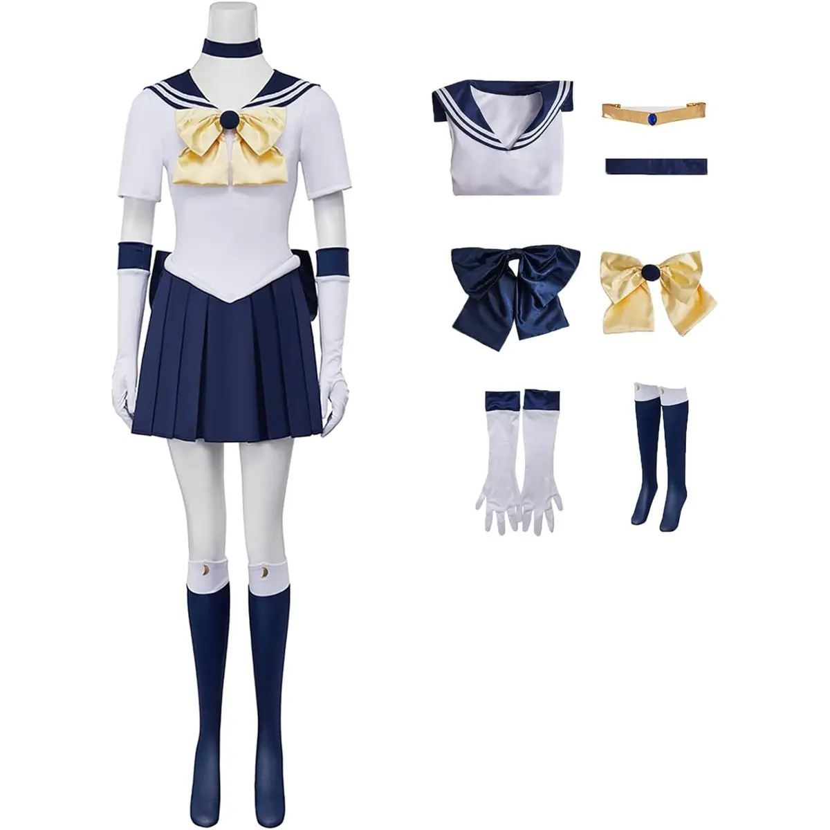 Women‘s Uranus Inspired Navy Combat Uniform Dress with Accessories for Themed Events