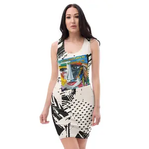 Authentic PHIM™ Women’s “The World Adjusts When You Show Up As You” Bodycon Dress – Motivational Graphic Midi Dress