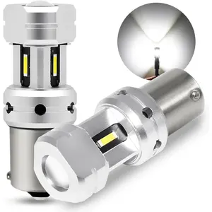 3600 Lumens 1156 LED Reverse Bulbs Super Bright P21W BA15S 3497 7506 1141 LED Replacement with Projector for Car Truck RV Lawn Mower Tractor Back Up Lights, 6000K Xenon White