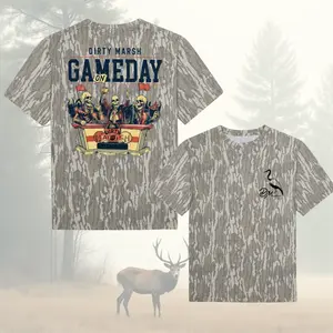 Game Day Dirty Marsh Outfitters Backshore Bottomland Washed Out Mossy Oak Camo Cotton T Shirt, Men’s Camo Hunting Tee, Lightweight Outdoor Shirt | Deer Forest Graphic T-Shirt for Men, Gift for Fan, Father's Day, Mother's Day