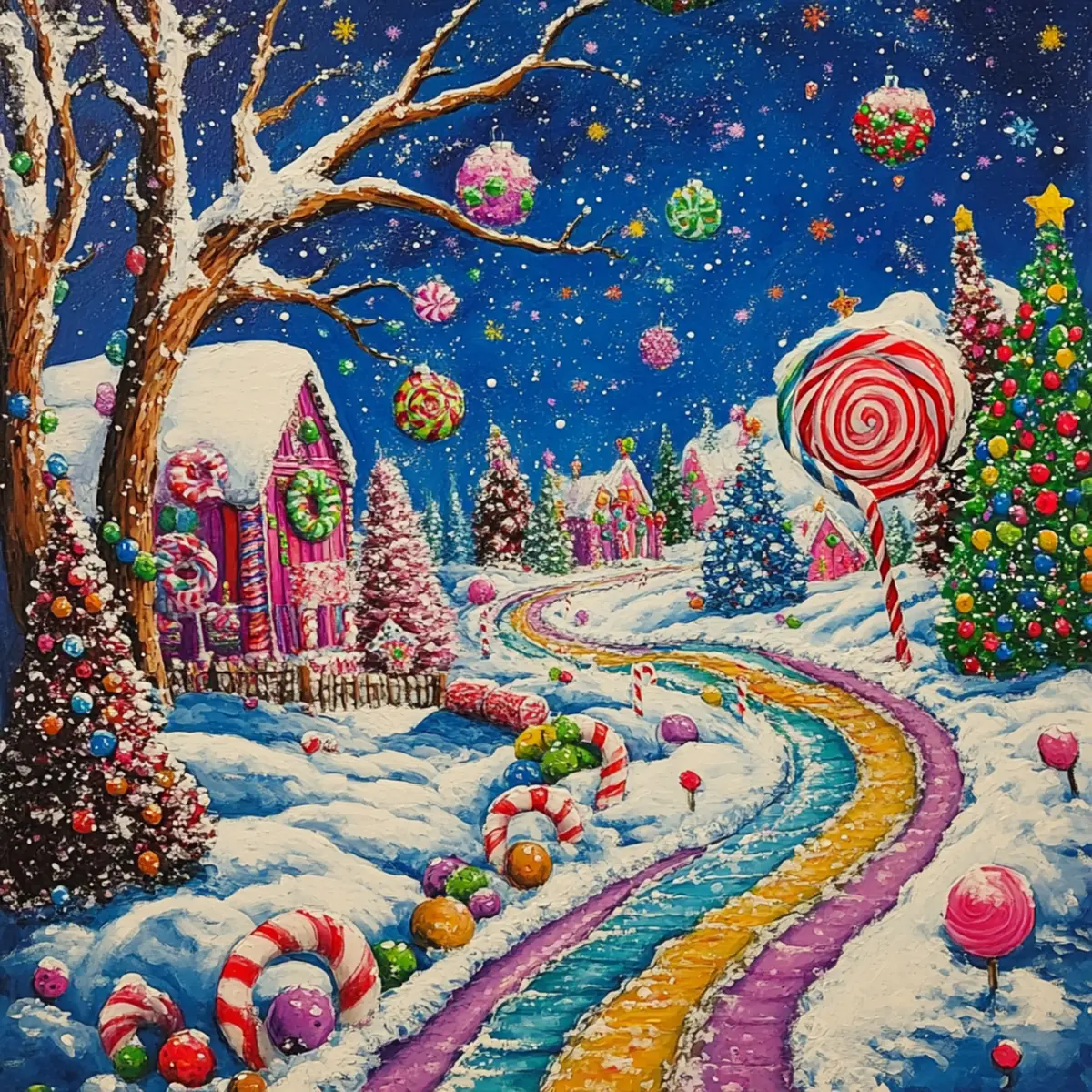 10" x 10" Vibrant Christmas Candyland Sign TTE-135