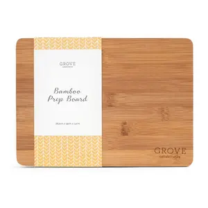 Grove Co. Bamboo Prep Board - 100% Sustainable Ultra-Durable Antibacterial Cutting Board 10.3in x 7.5in x 0.55in Grove Co. Bamboo Prep Board - 100% Sustainable Ultra-Durable Antibacterial Cutting Board 10.3in x 7.5in x 0.55in