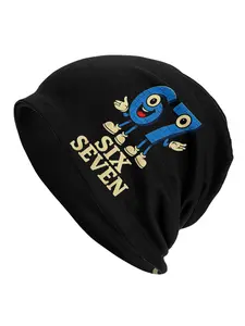 BIIHUDU 67 Number Design Italian Brainrot Skull Beanie Hat - Unisex Winter Hat with 67 Patches, Numerals for Hip-Hop Style, Cold Weather Accessory for &, Italian-Themed Novelty Bonnet Beanies