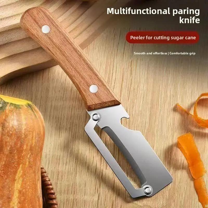 Stainless Steel Household Peeler Set, Kitchen Sugarcane & Lettuce Slicer, Heavy-Duty Thickened Blade for Commercial & Home Use