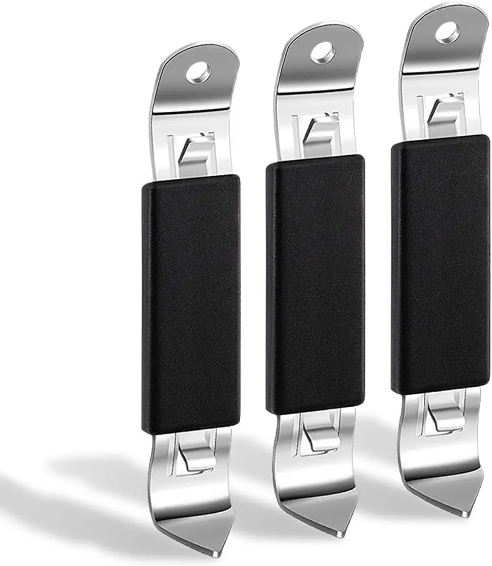 Stainless Steel Magnetic Bottle Openers 3 Pack - Solid and Beer Openers for Small Bottles, Can Tapper with Magnet for Camping and Traveling Durable Convenient