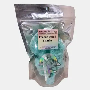 June Pea Sweets Freeze Dried Sharks - Bold Crunchy Fruity Candy with Unique Flavor Profile & Satisfying Texture