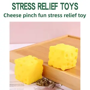 5cm Jumbo Cheese Squishy - Yellow, Slow Rising Sensory Toy, Soft Moldable Fidget for ADHD Anxiety Relief & Relaxation