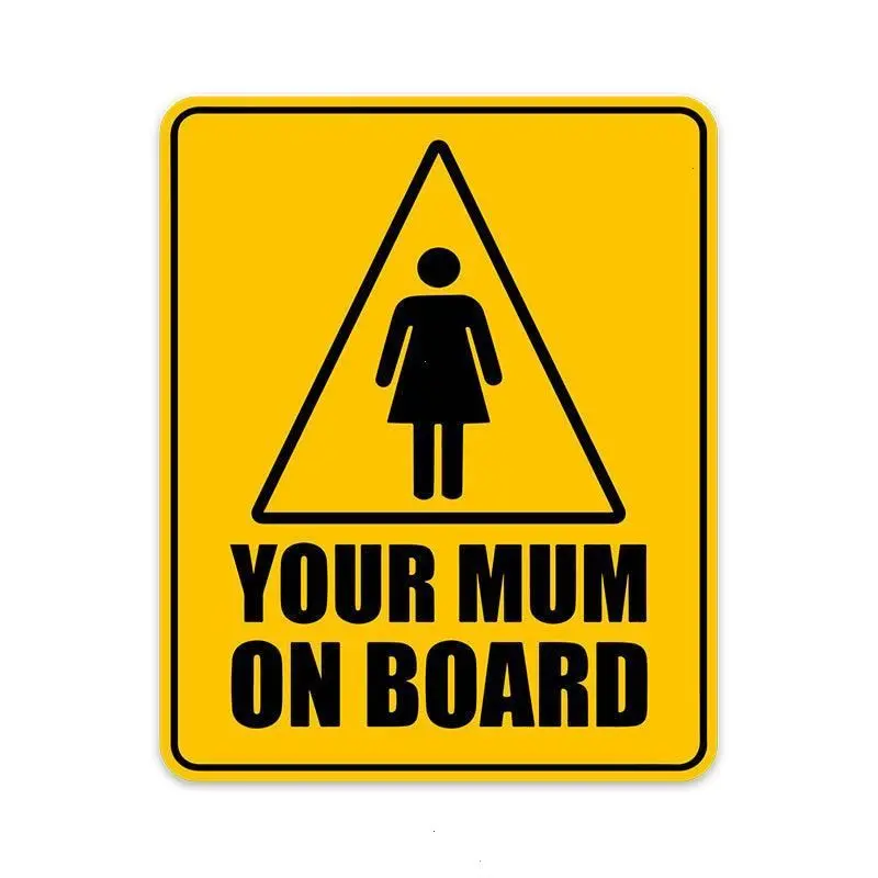 Your Mum On Board Vinyl Sticker, Funny Baby On Board Parody Decal, Crude Joke Bumper Sticker, Car Truck Window Decal