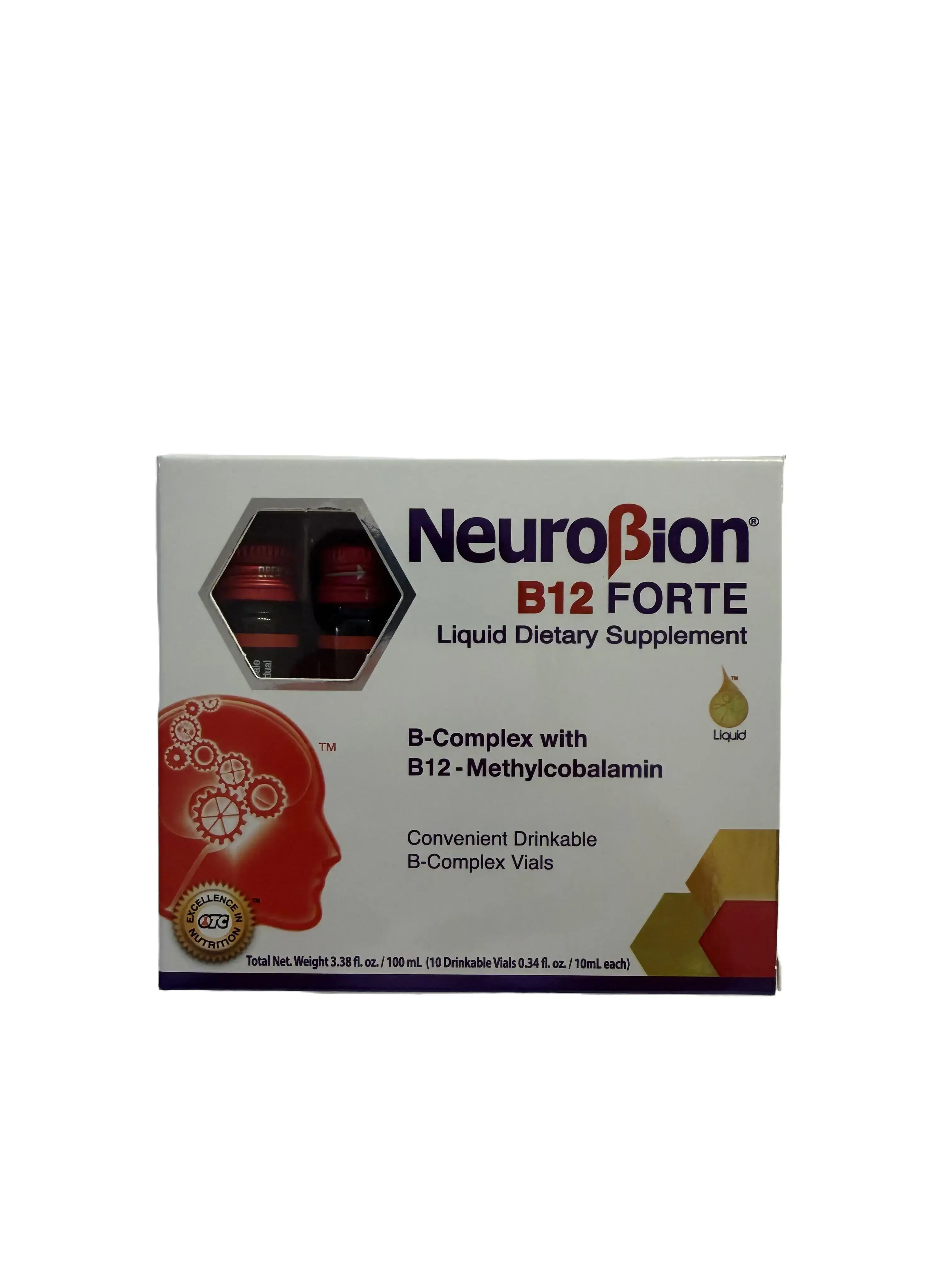 Neuro B-12 Forte Liquid Vitamin Dietary Supplement, 10 x 10mL Vials, Natural Formula for Fitness & Healthcare Support