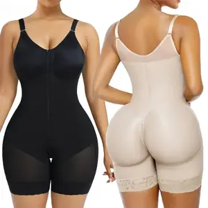 Hijesse Women's Colombianas Shapewear Tummy Control Butt Lifter Shaper with Zipper Crotch Detachable Shoulder Strap Womenswear