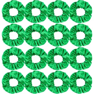 16 count Satin Green Scrunchies Bridesmaid Proposal Gifts Hair Ties Scrunchies for Women Girls Bachelorette Party Favors (green)