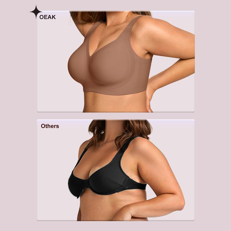 OEAK Women Jelly Bras Wirefree Full Coverage No Underwire Everyday Bras Comfortable Wireless Padded Tshirt Bra OEAK Women Jelly Bras Wirefree Full Coverage No Underwire Everyday Bras Comfortable Wireless Padded Tshirt Bra